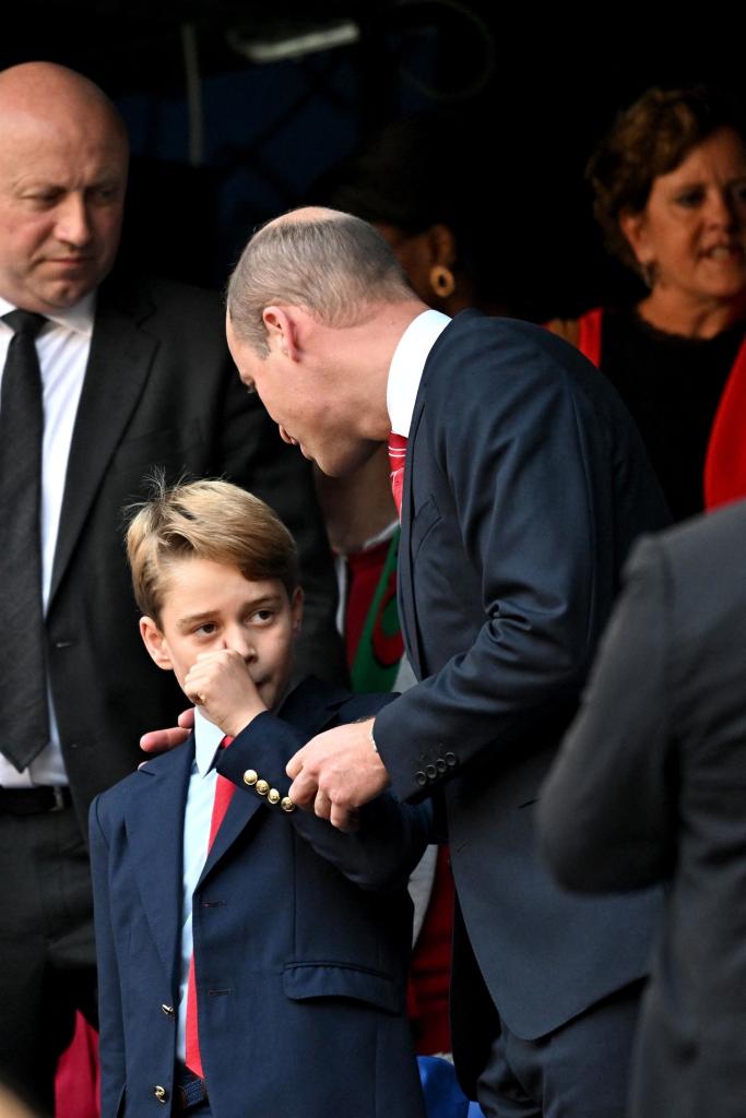 Prince William and Prince George at the Rugby World Cup in France.