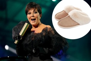 Kris Jenner and a pair of slippers