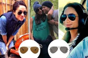 Meghan Markle wearing Ray-Ban aviator sunglasses
