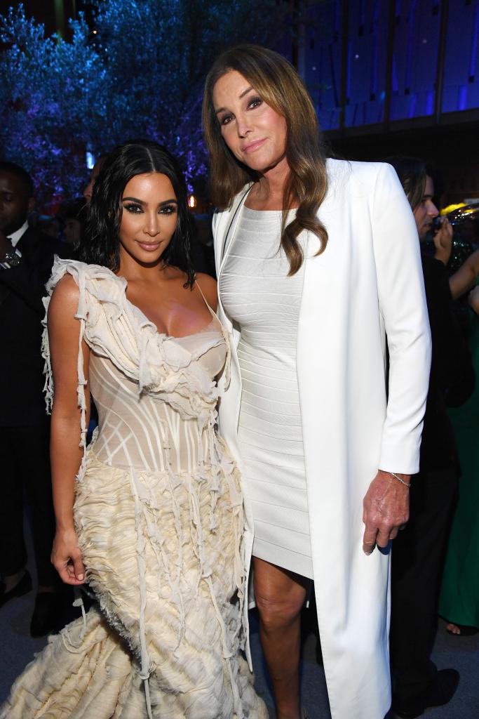 Kim Kardashian and Caitlyn Jenner at the 2020 Vanity Fair Oscar Party.