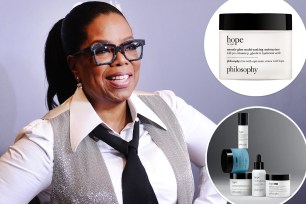 Oprah with insets of philosophy moisturizer