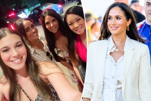 Meghan Markle with Jen Su and her friends split with Meghan Markle.