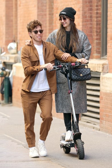 SCOOT OF THE ISSUE: When on pavement, Shaun White goes for something with wheels — and girlfriend Nina Dobrev lets him steer through Soho.